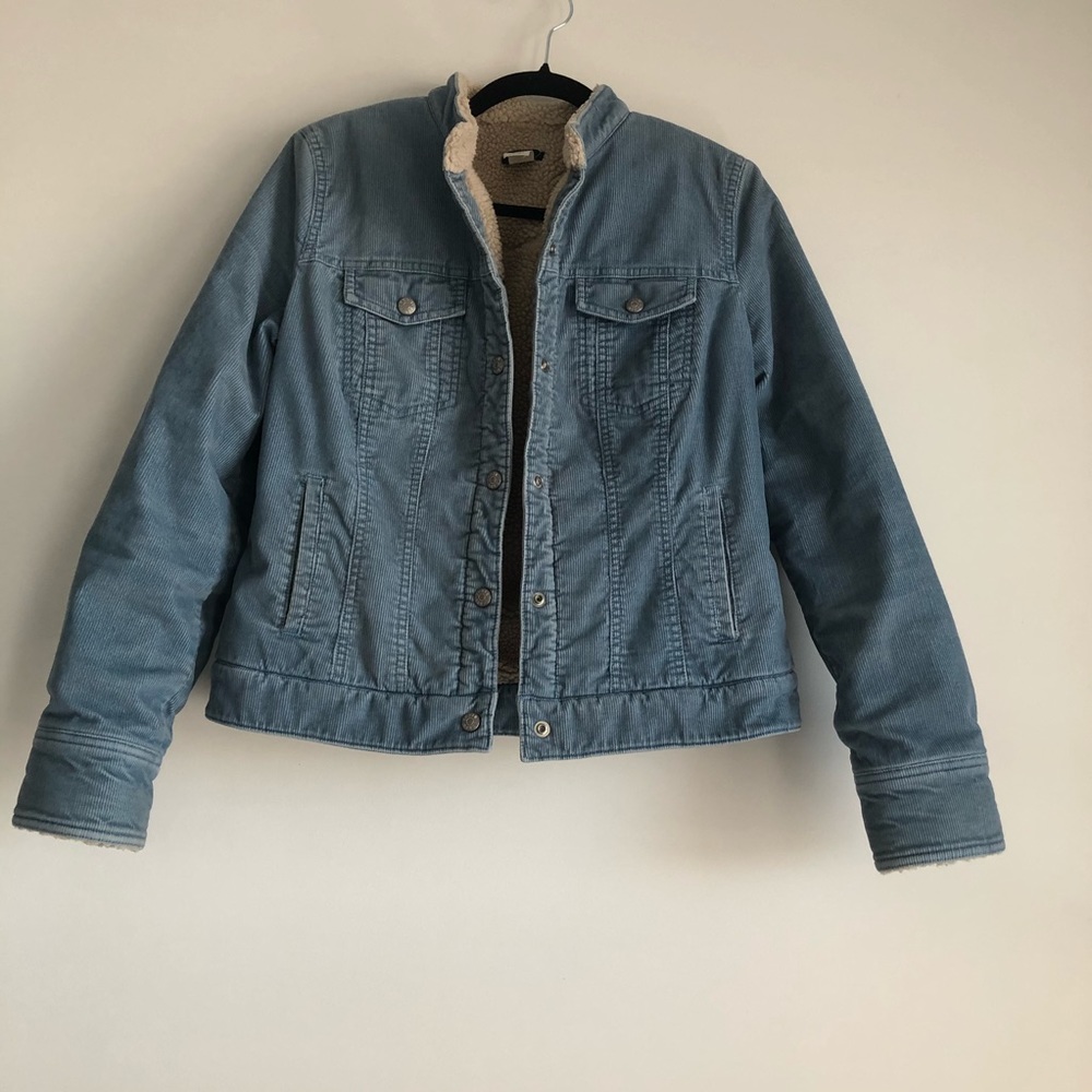 J. Crew Cropped Corduroy Jacket w/ Sherpa Lining